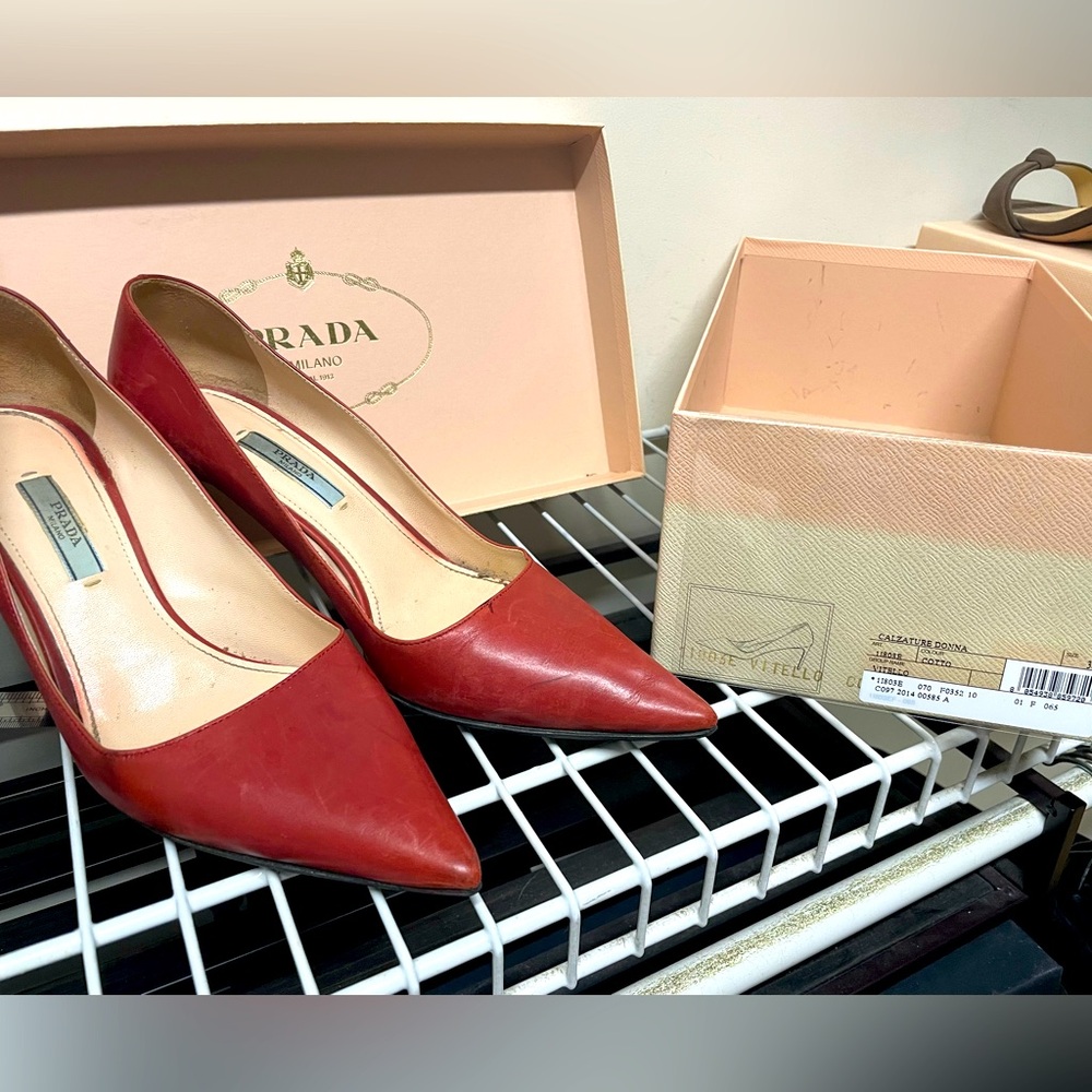 Prada High Heels Red Italy 38.5